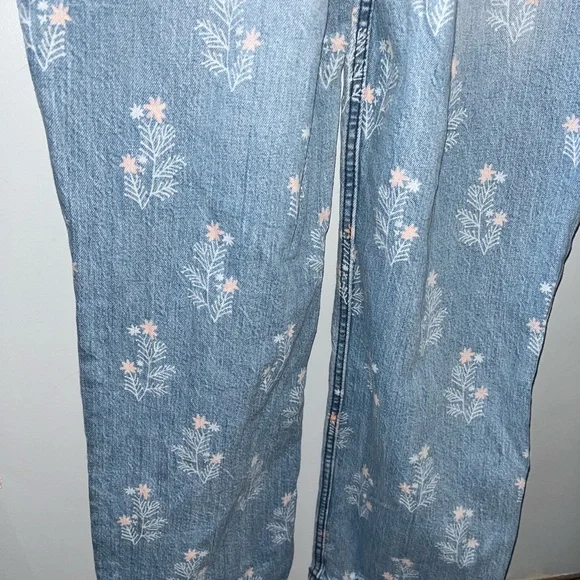 Anthropologie Pilcro floral pattern denim painter’s overalls size 28 - Picture 8 of 9